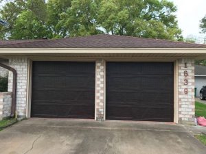 two wooden garage doors