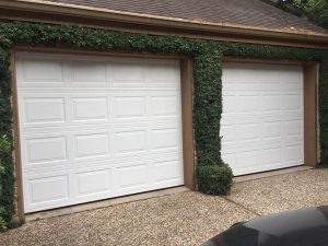 white aluminum garage doors