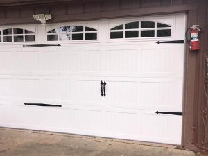white carrige style garage door